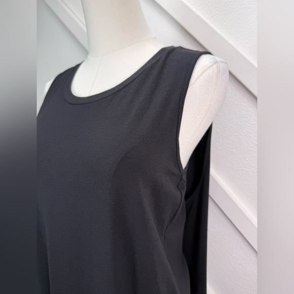 NWT Cuyana Drape-Back Midi Dress Black Pima Cotton Size Medium - Picture 3 of 15